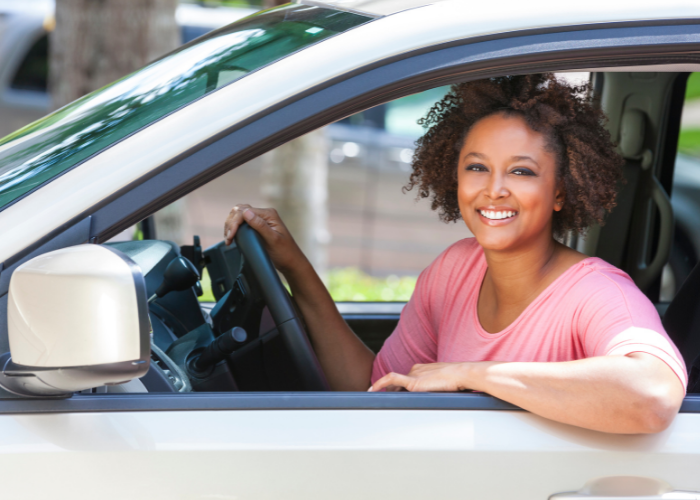 African woman driving